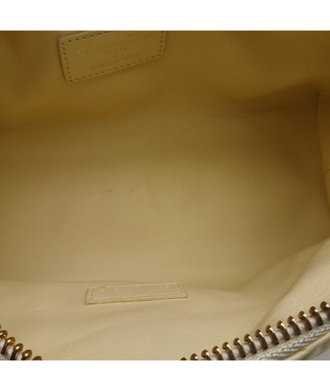 CHRISTIAN DIOR Желтая кожаная сумка с короткими ручками, фото 8