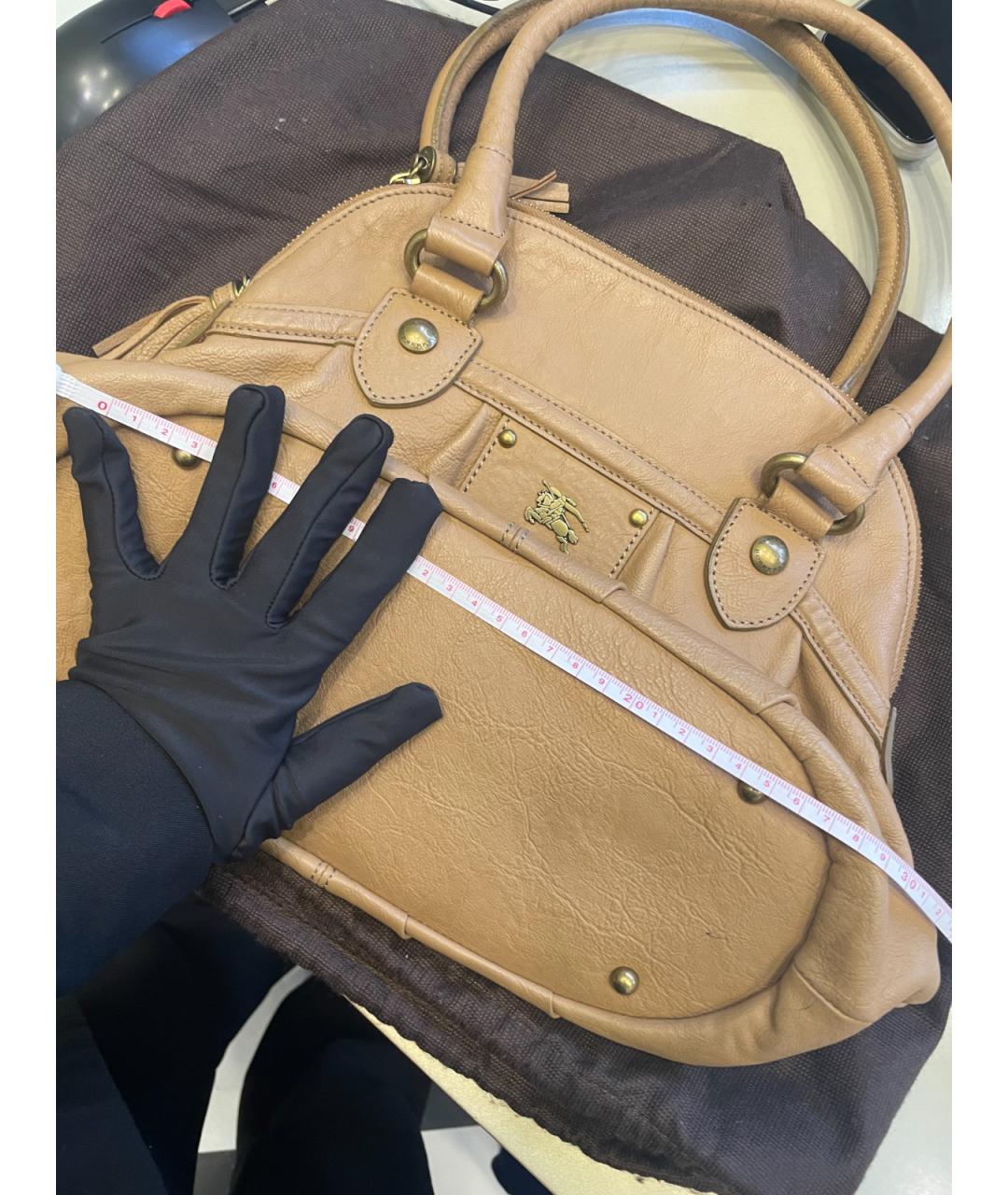 BURBERRY Коричневая кожаная сумка через плечо, фото 8