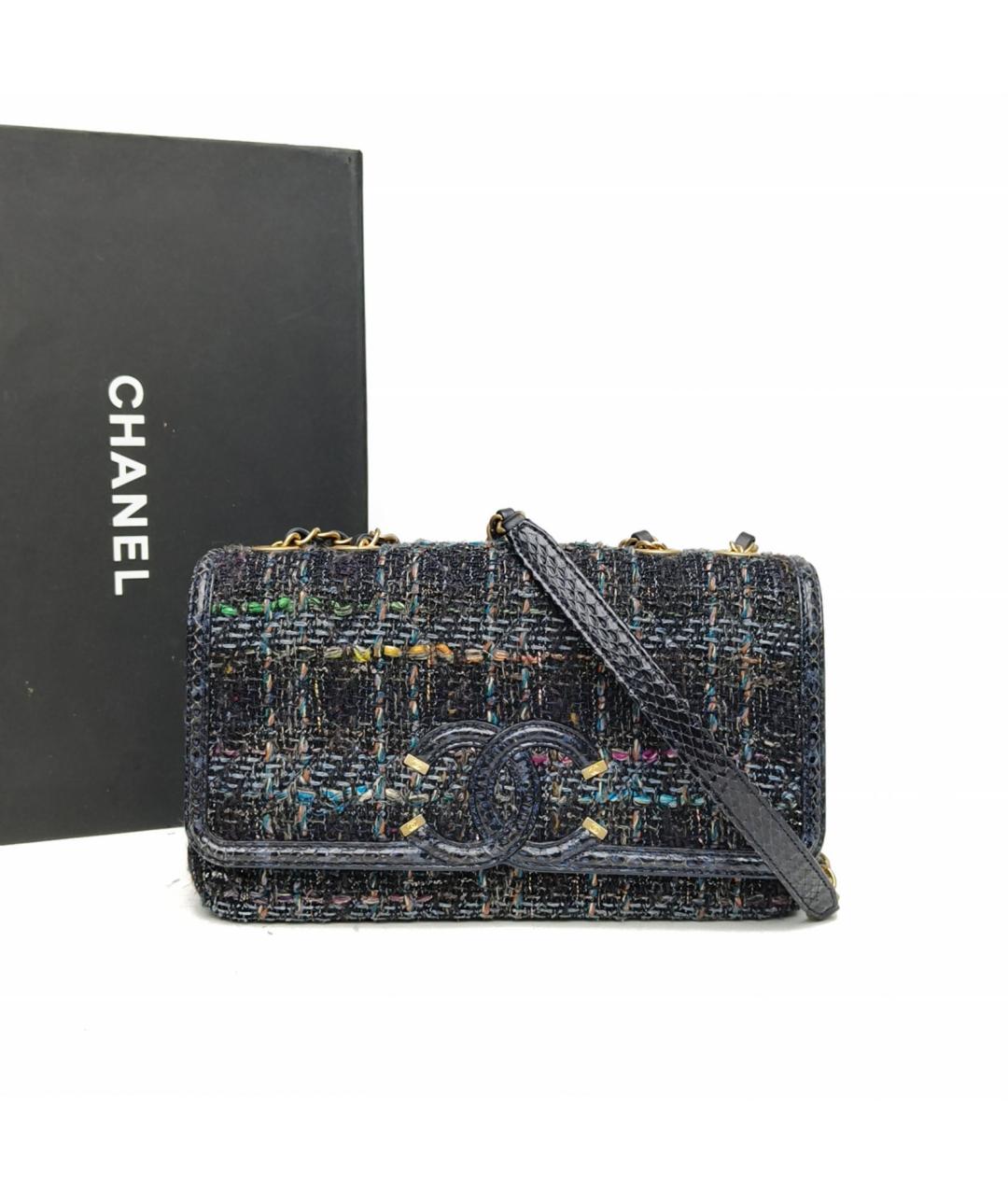 CHANEL Черная твидовая сумка через плечо, фото 8