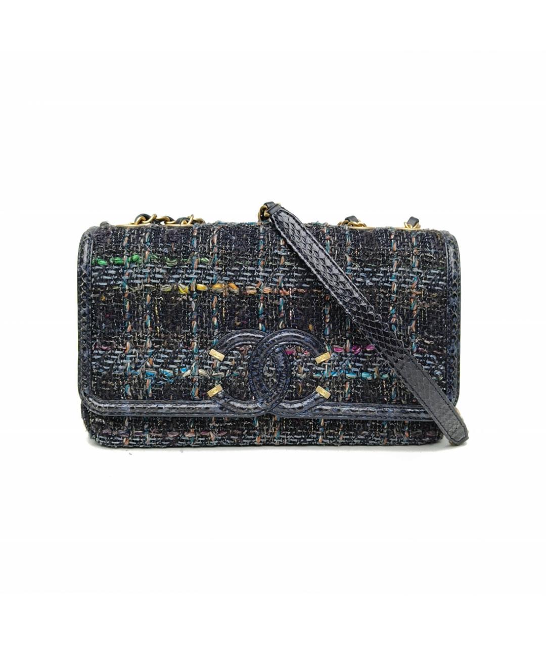 CHANEL Черная твидовая сумка через плечо, фото 2