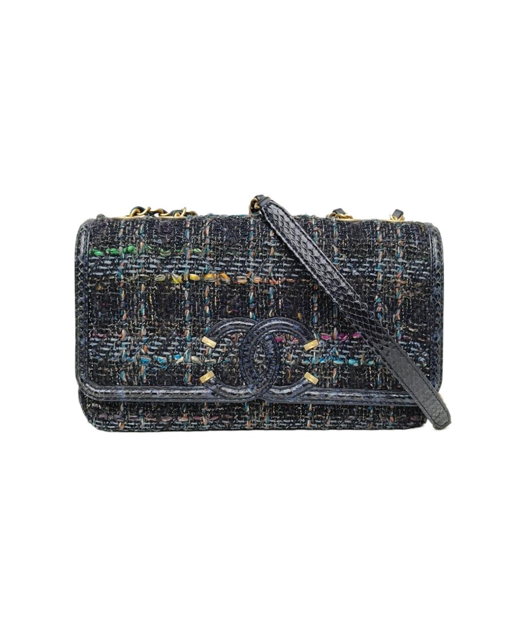 CHANEL Черная твидовая сумка через плечо, фото 10