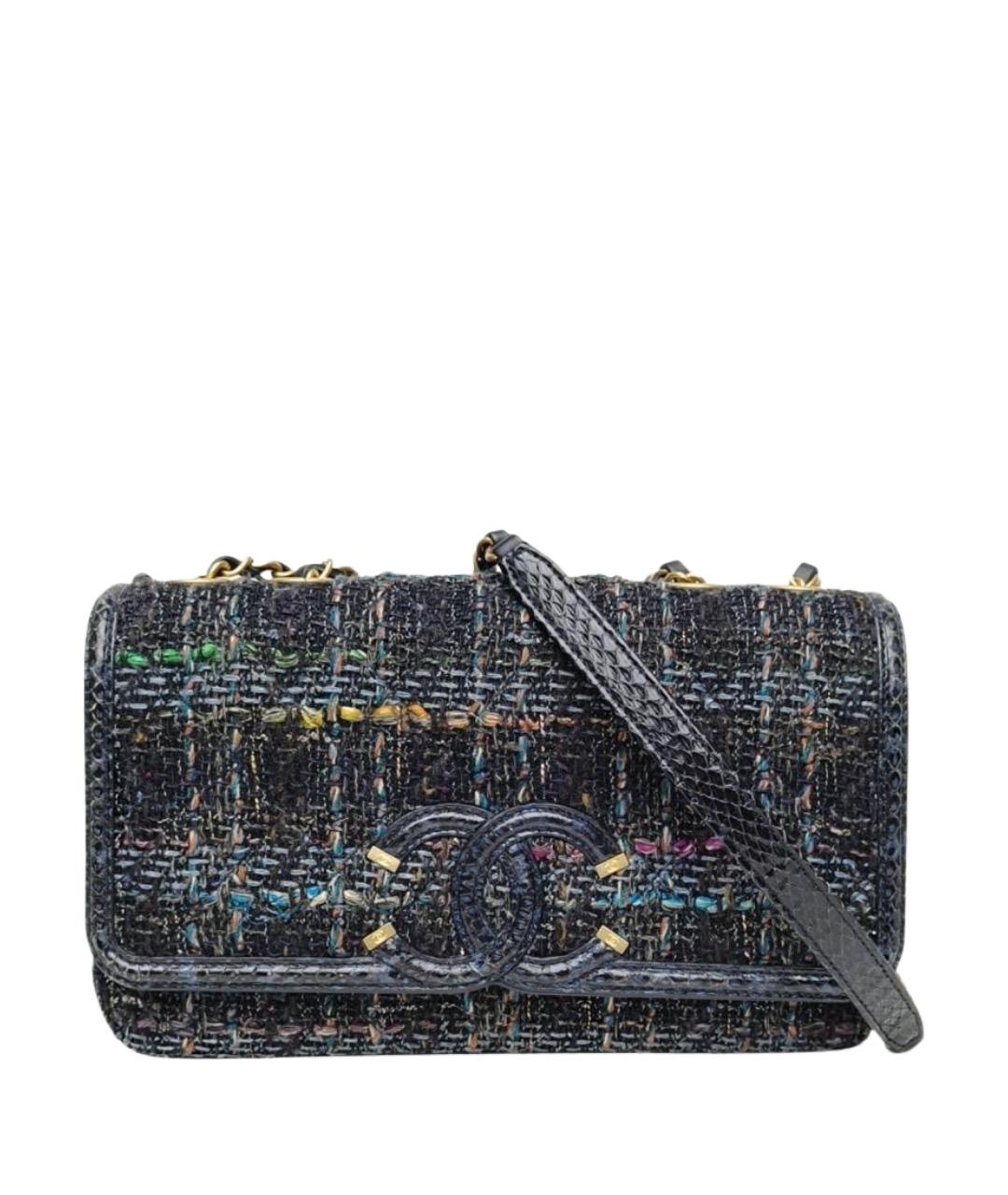 CHANEL Черная твидовая сумка через плечо, фото 1