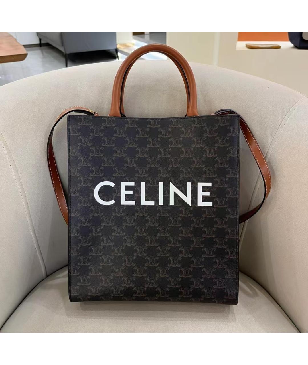 CELINE Коричневая сумка тоут, фото 8