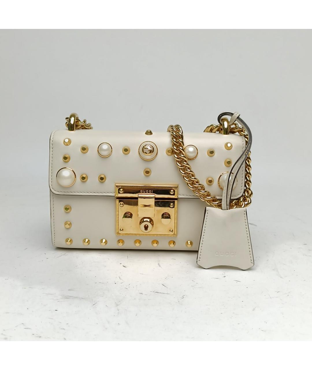 GUCCI Белая кожаная сумка через плечо, фото 2