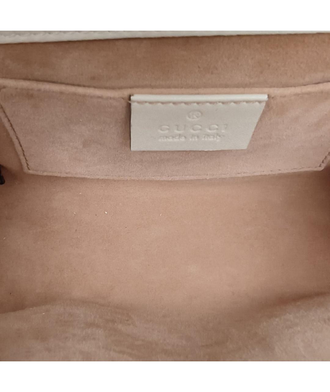 GUCCI Белая кожаная сумка через плечо, фото 8