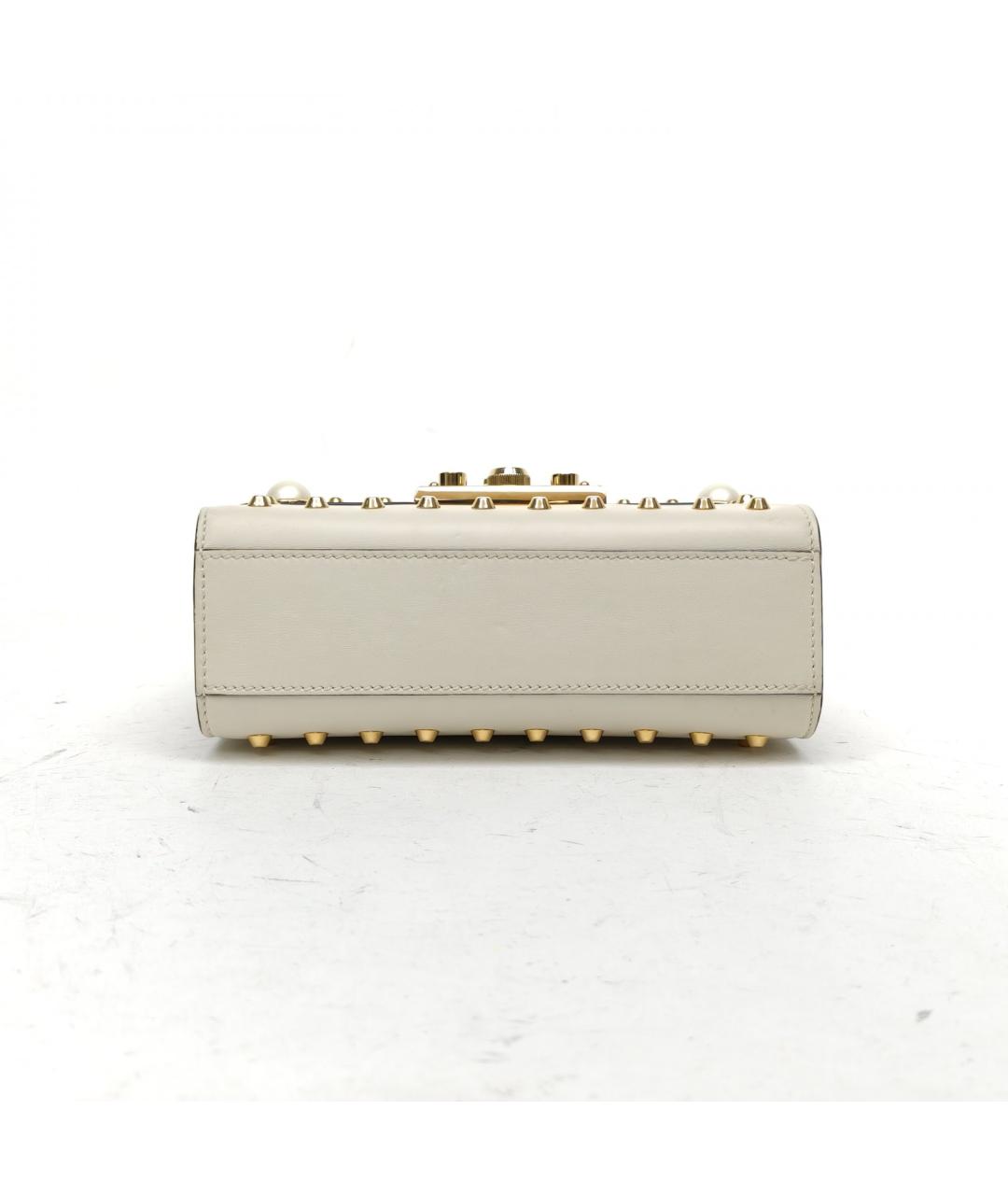 GUCCI Белая кожаная сумка через плечо, фото 6