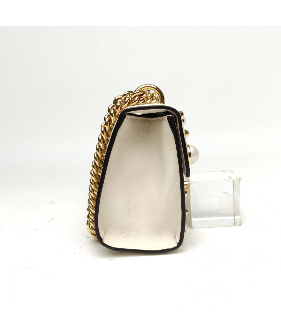 GUCCI Белая кожаная сумка через плечо, фото 5