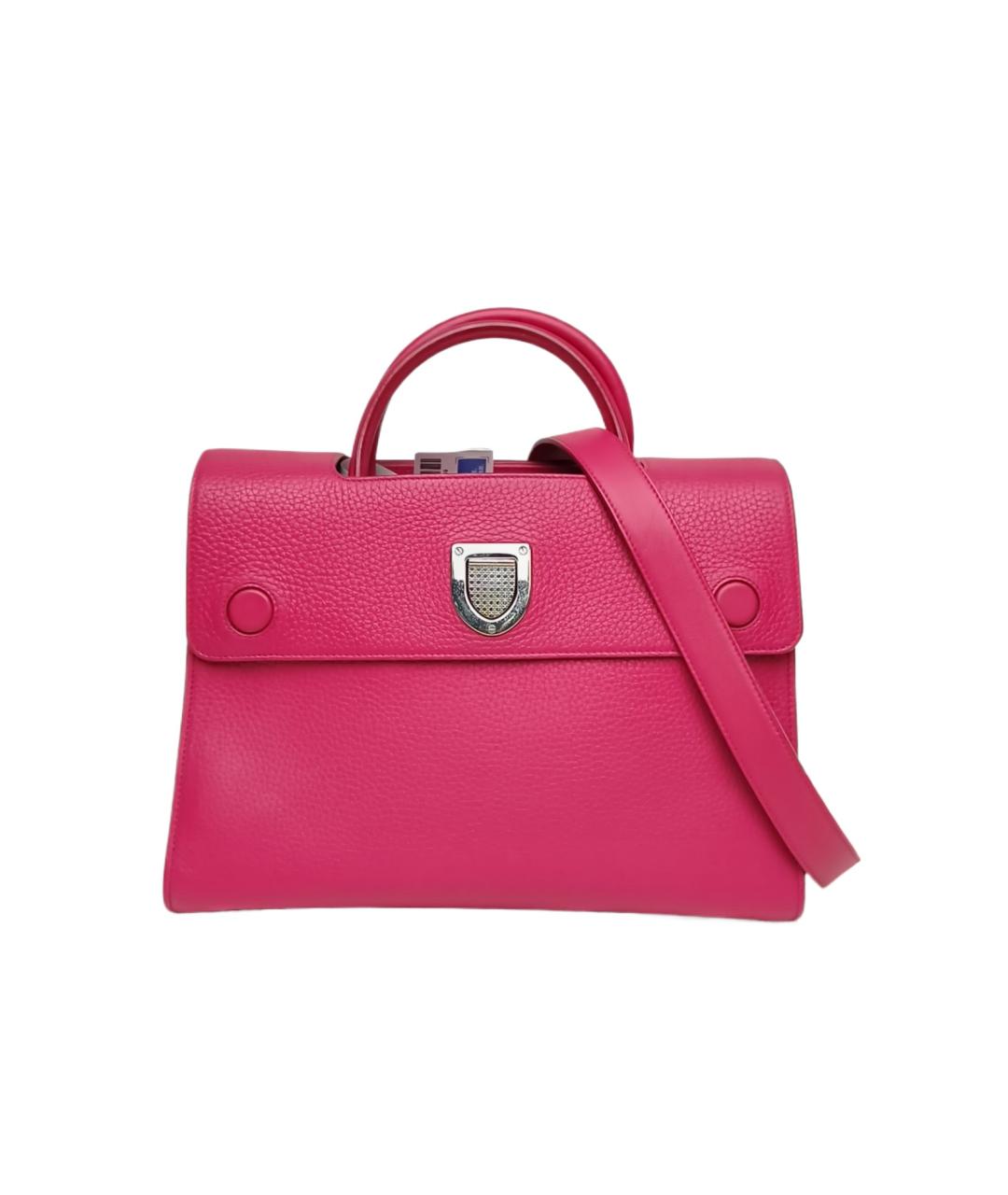 CHRISTIAN DIOR Розовая кожаная сумка с короткими ручками, фото 10