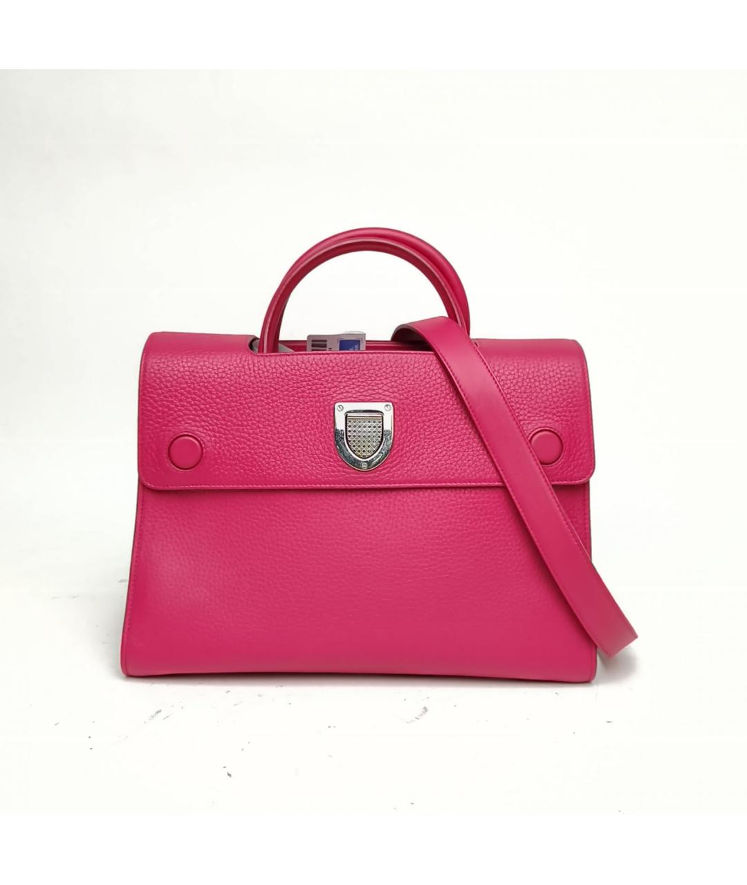 CHRISTIAN DIOR Розовая кожаная сумка с короткими ручками, фото 2