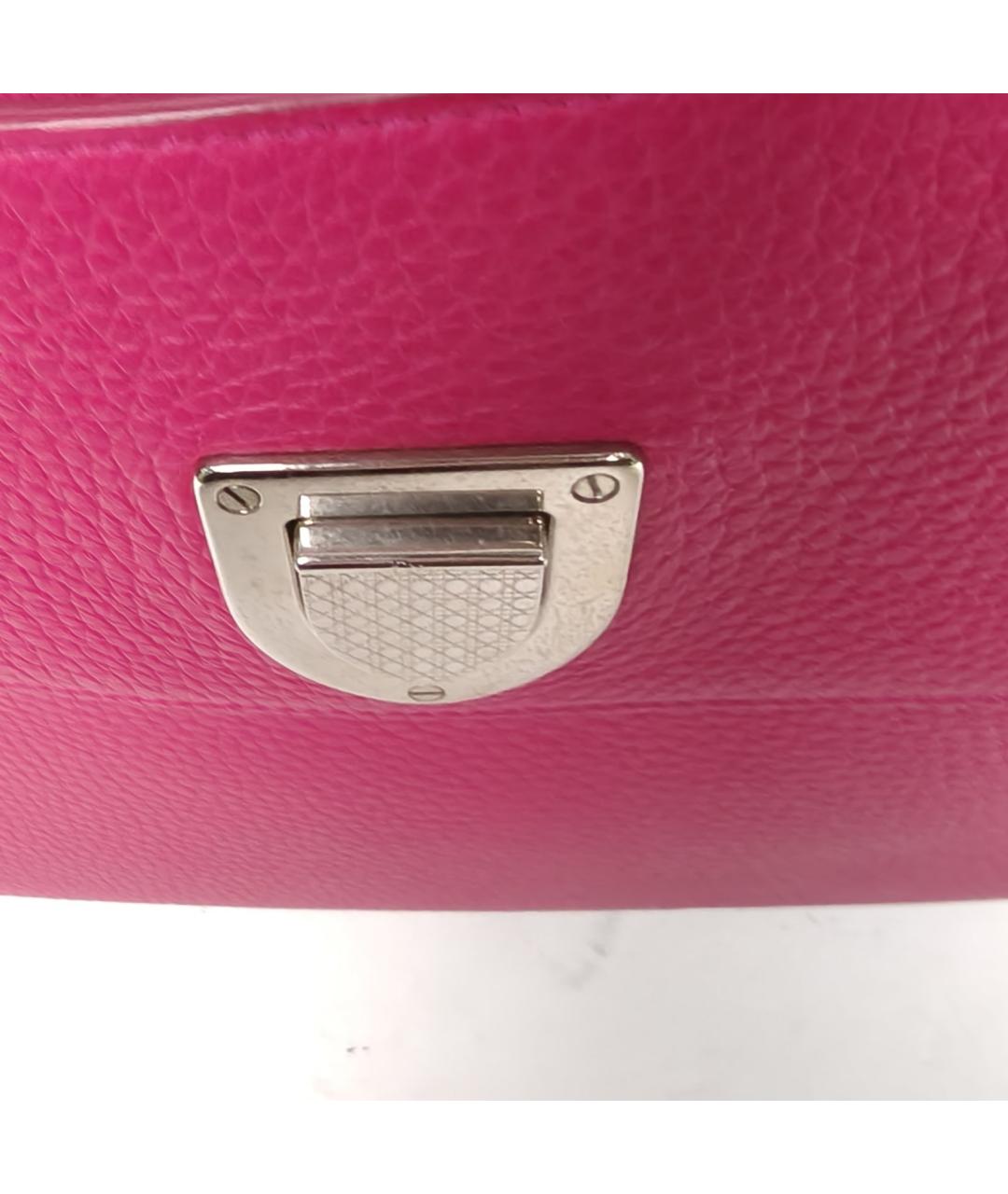 CHRISTIAN DIOR Розовая кожаная сумка с короткими ручками, фото 7