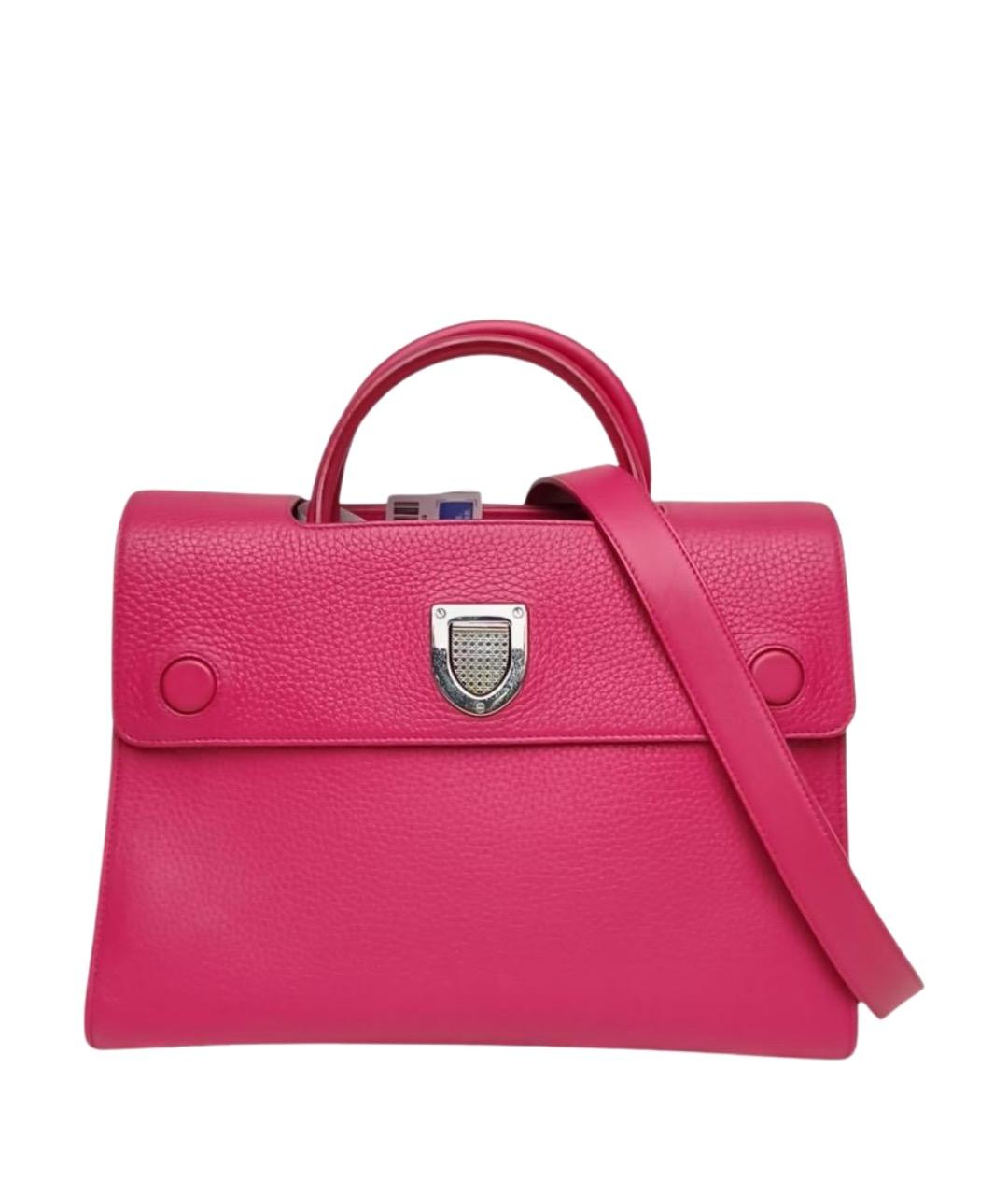 CHRISTIAN DIOR Розовая кожаная сумка с короткими ручками, фото 1