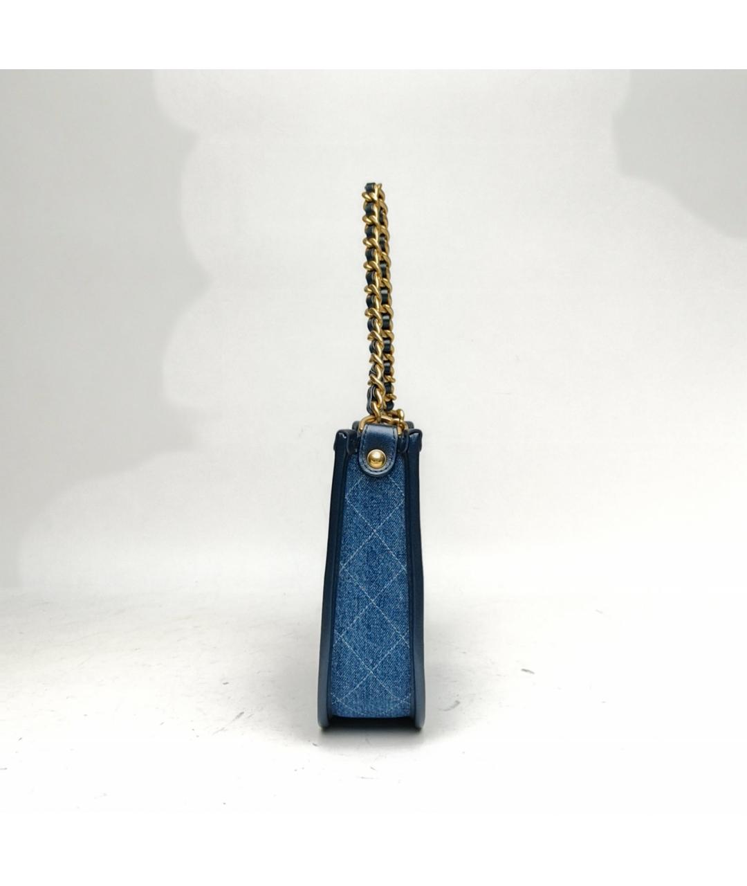 CHANEL Синяя деним сумка через плечо, фото 3