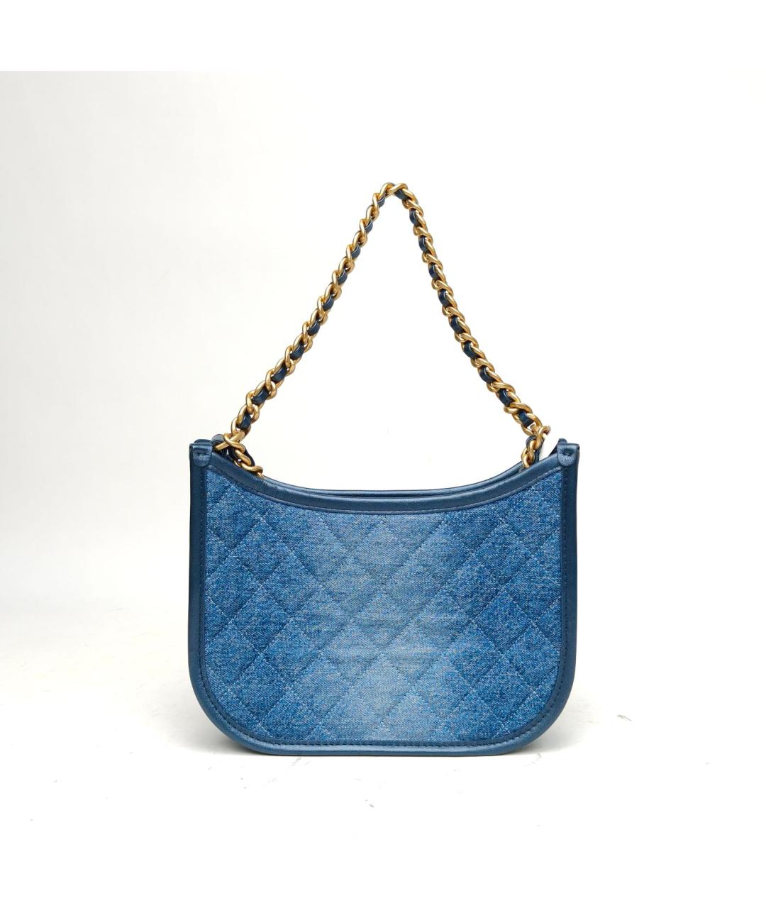 CHANEL Синяя деним сумка через плечо, фото 4