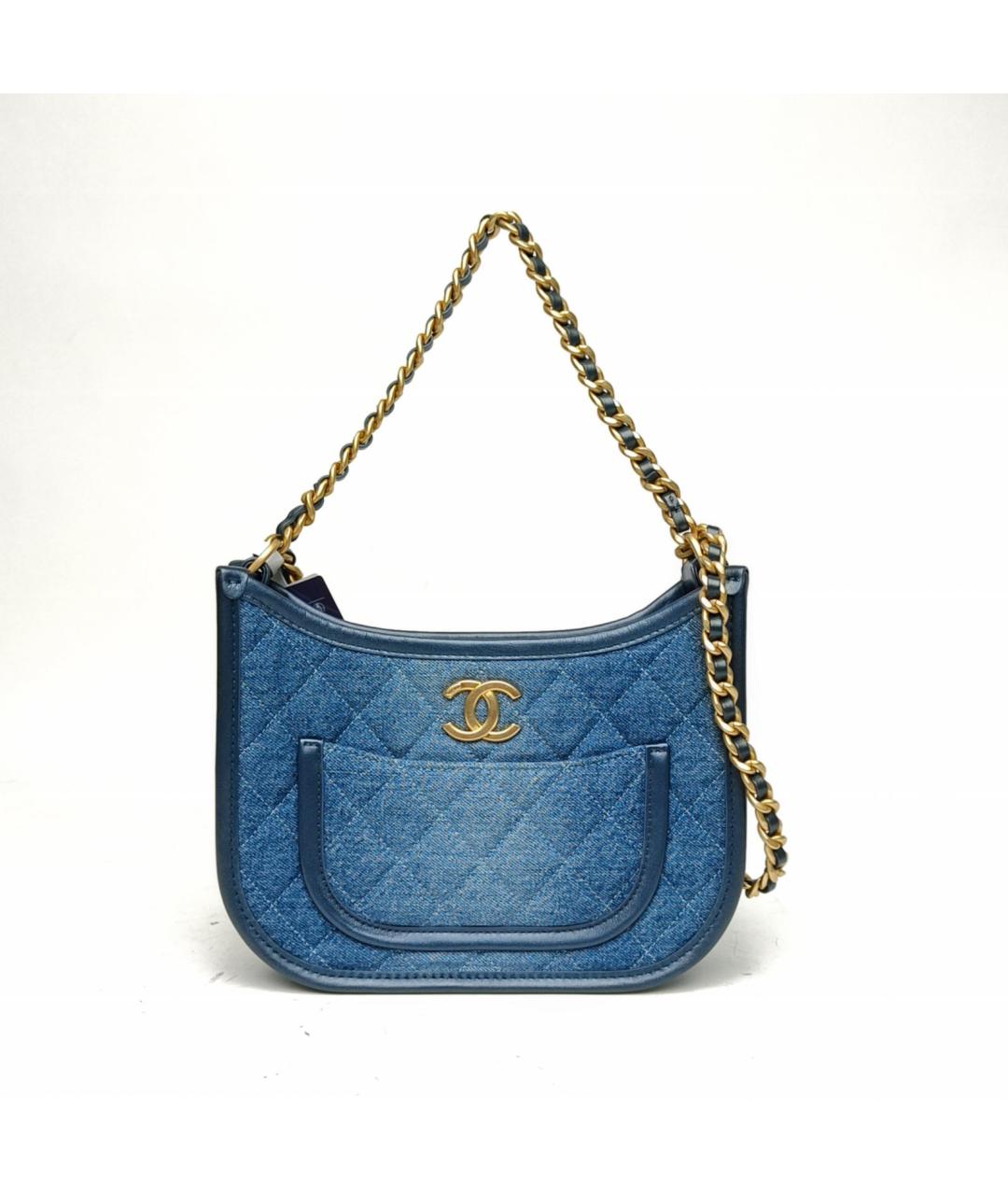 CHANEL Синяя деним сумка через плечо, фото 2