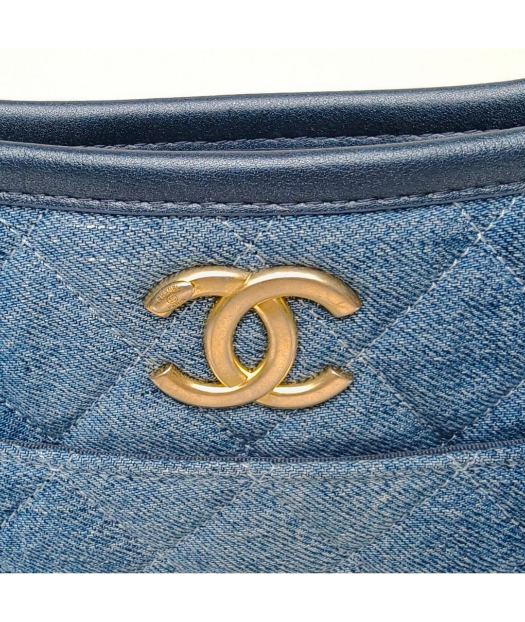 CHANEL Синяя деним сумка через плечо, фото 7