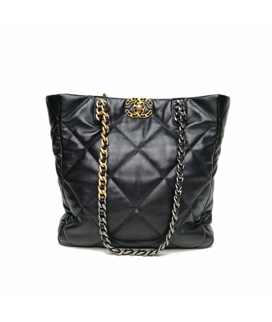 CHANEL Черная кожаная сумка тоут, фото 2