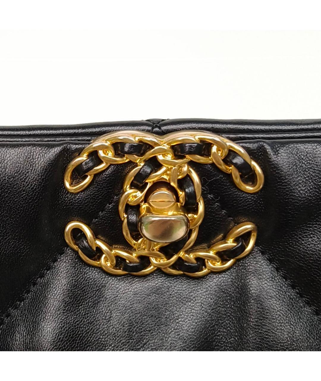 CHANEL Черная кожаная сумка тоут, фото 6