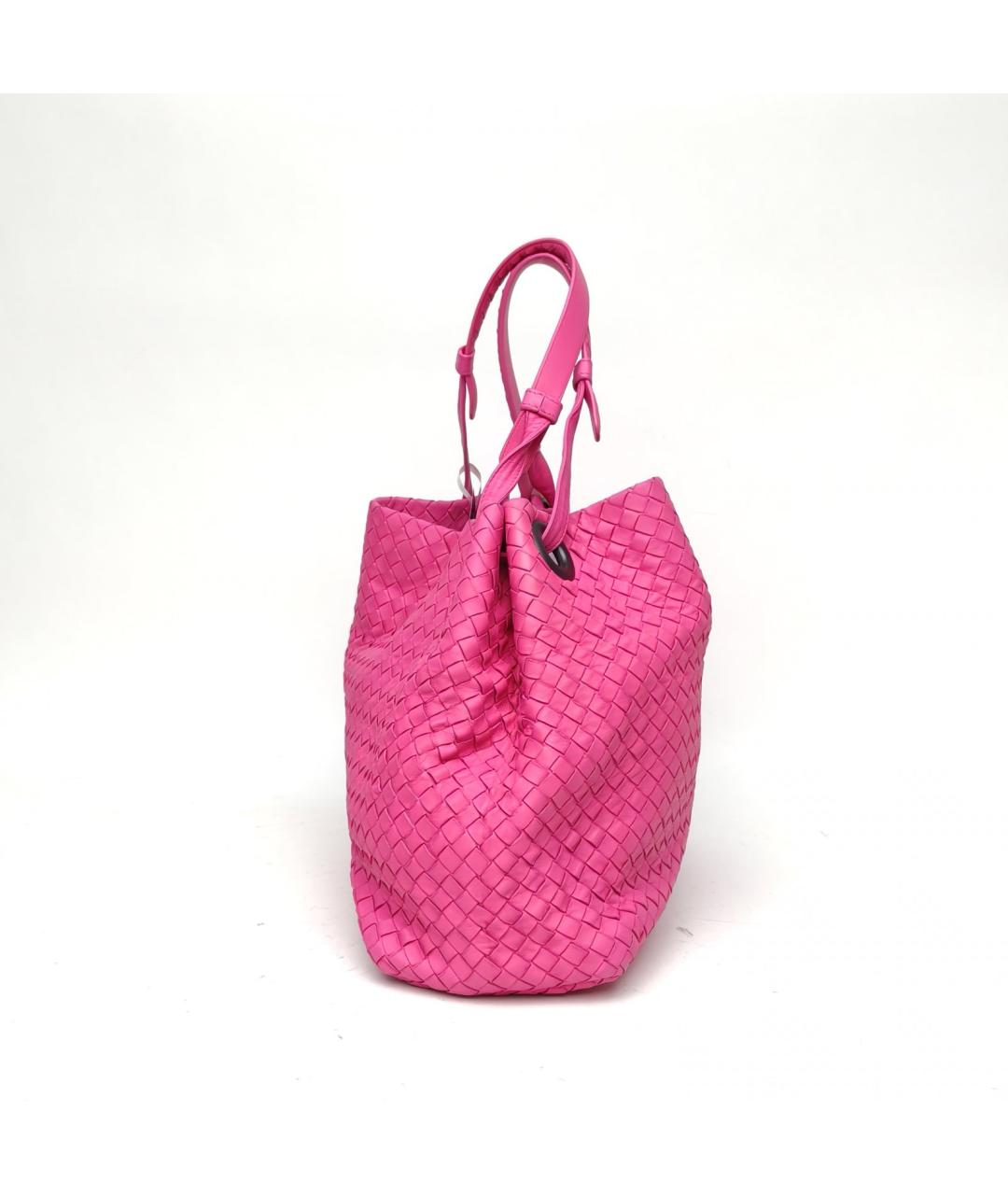 BOTTEGA VENETA Розовая кожаная сумка через плечо, фото 5