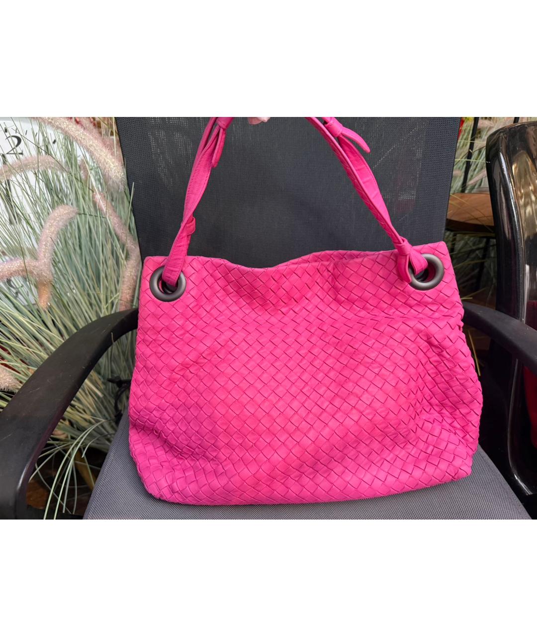 BOTTEGA VENETA Розовая кожаная сумка через плечо, фото 8