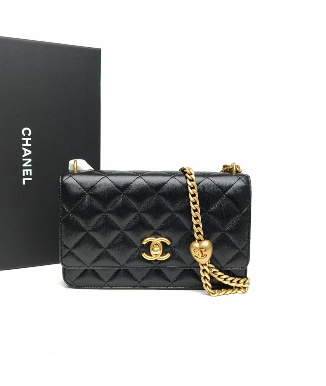 CHANEL Черная кожаная сумка через плечо, фото 9