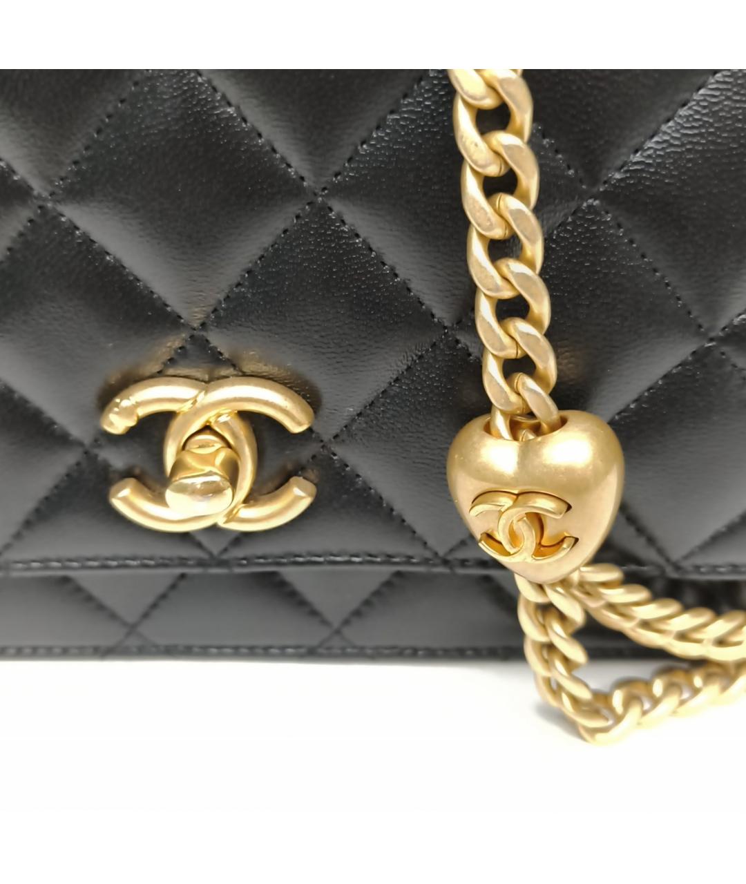 CHANEL Черная кожаная сумка через плечо, фото 8