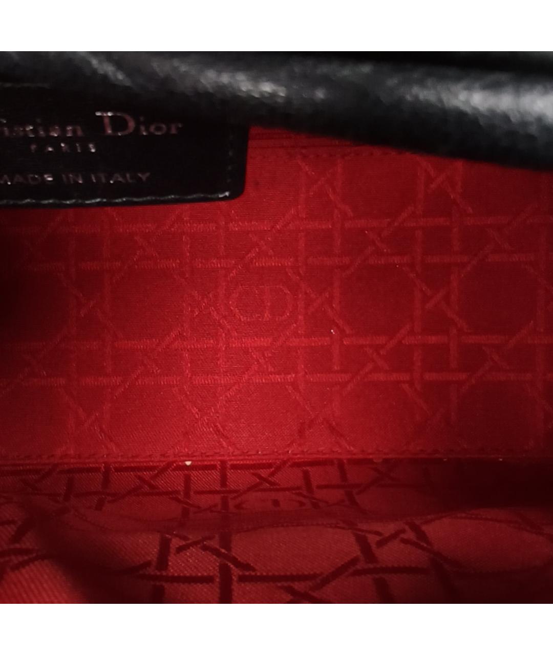 CHRISTIAN DIOR Черная кожаная сумка с короткими ручками, фото 8