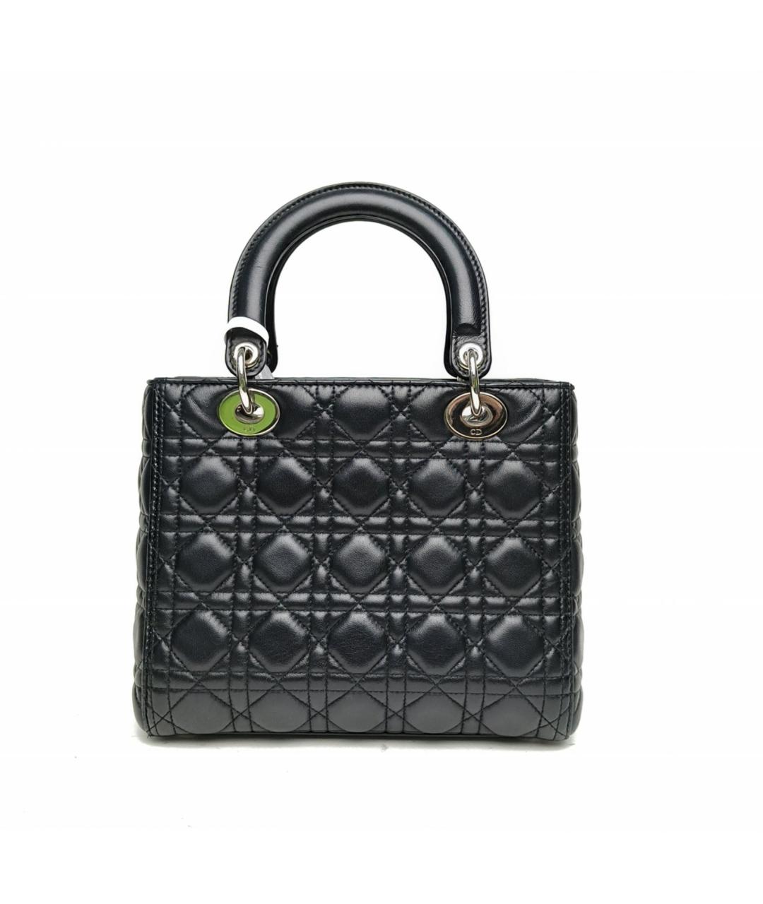 CHRISTIAN DIOR Черная кожаная сумка с короткими ручками, фото 4