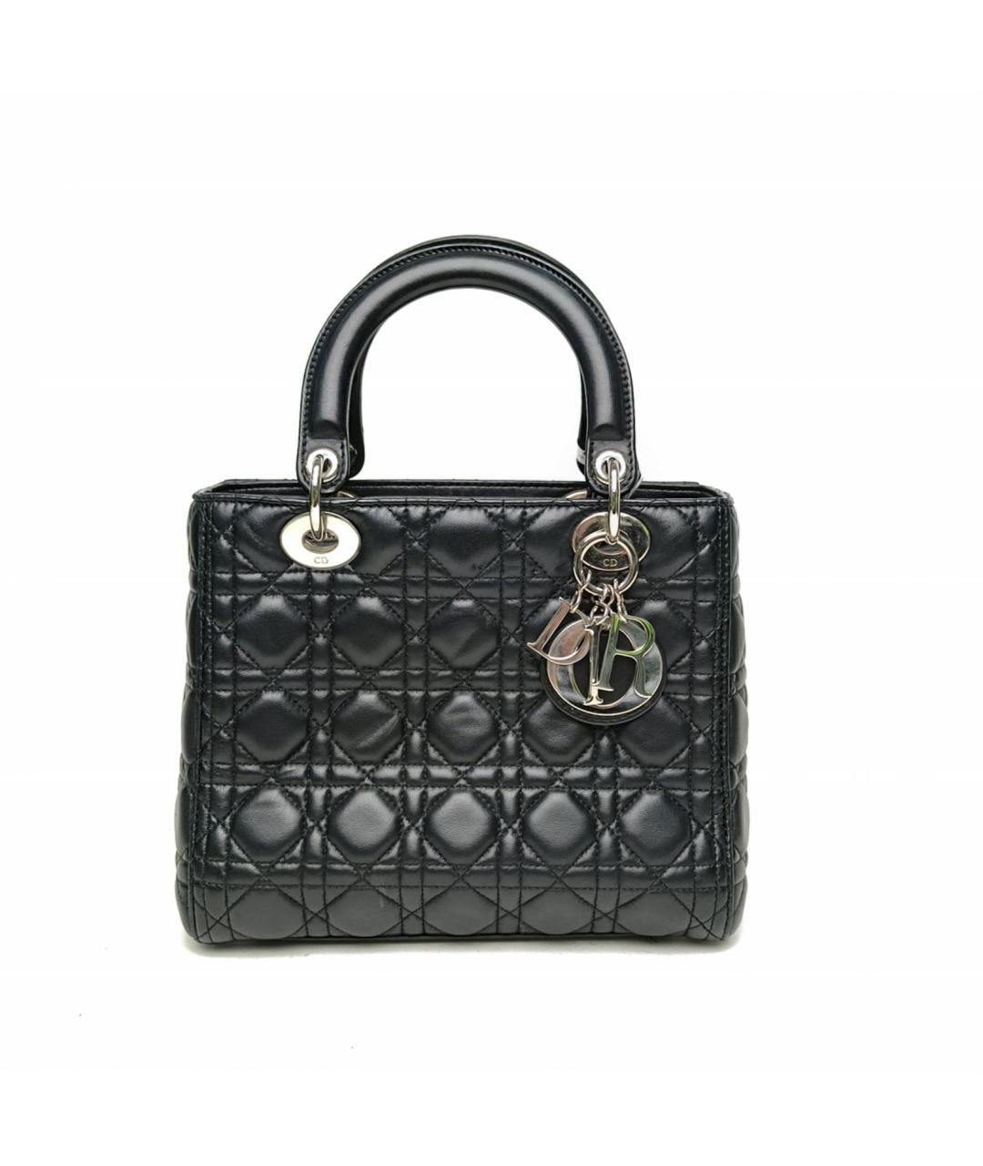 CHRISTIAN DIOR Черная кожаная сумка с короткими ручками, фото 2