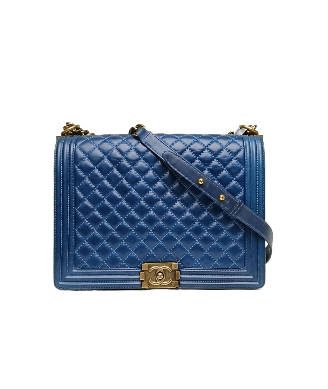 CHANEL Синяя кожаная сумка через плечо, фото 1