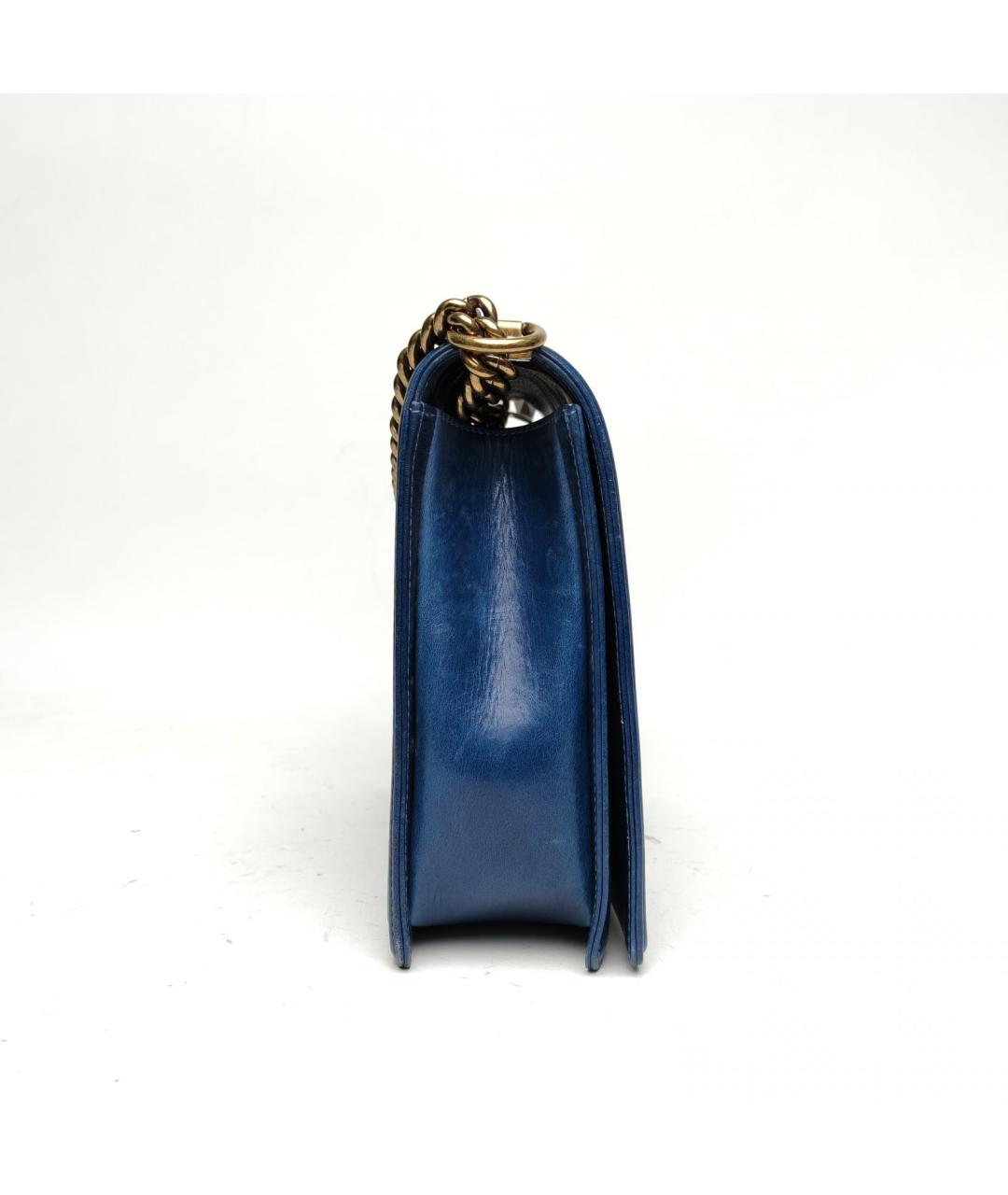 CHANEL Синяя кожаная сумка через плечо, фото 5