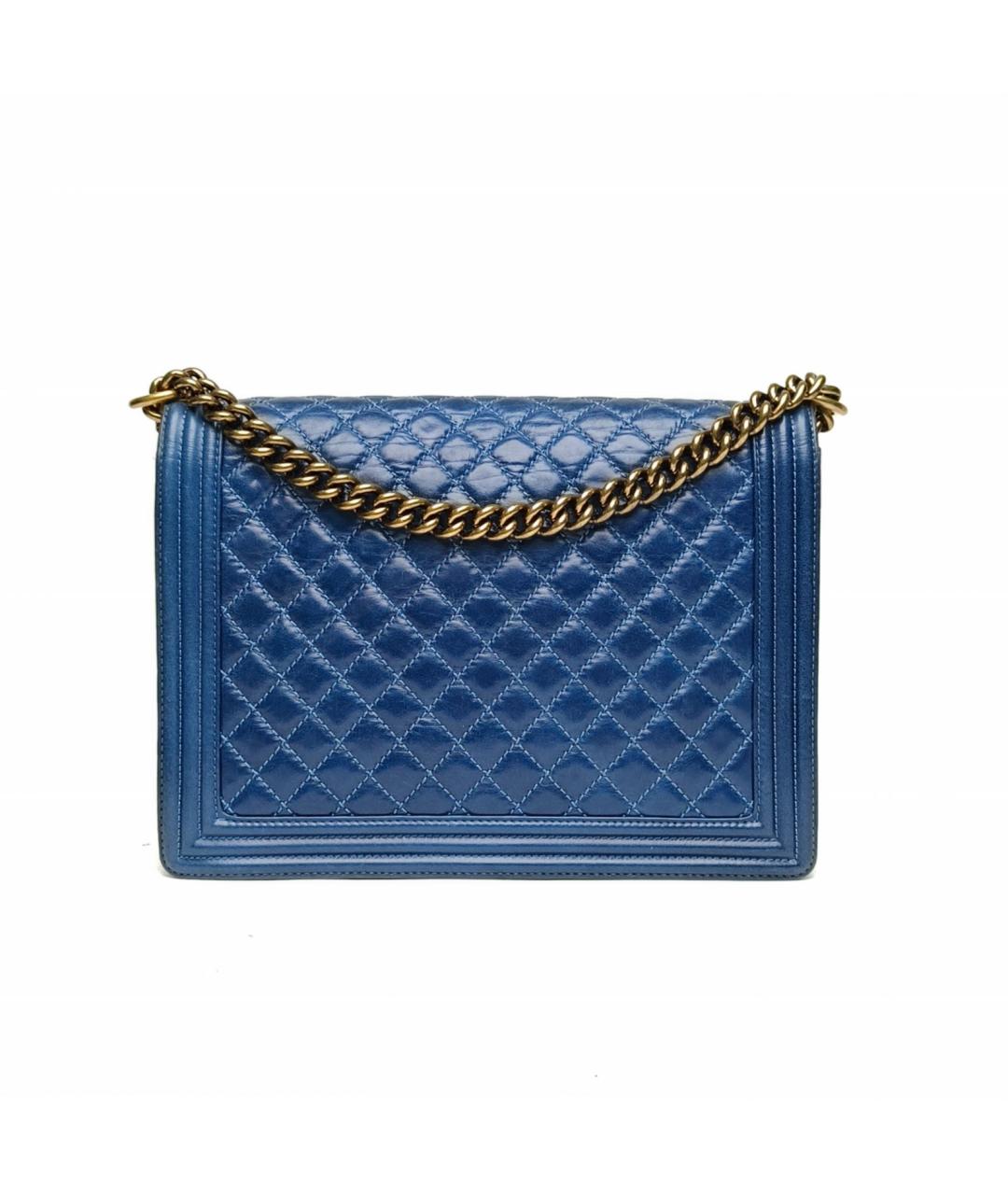 CHANEL Синяя кожаная сумка через плечо, фото 4