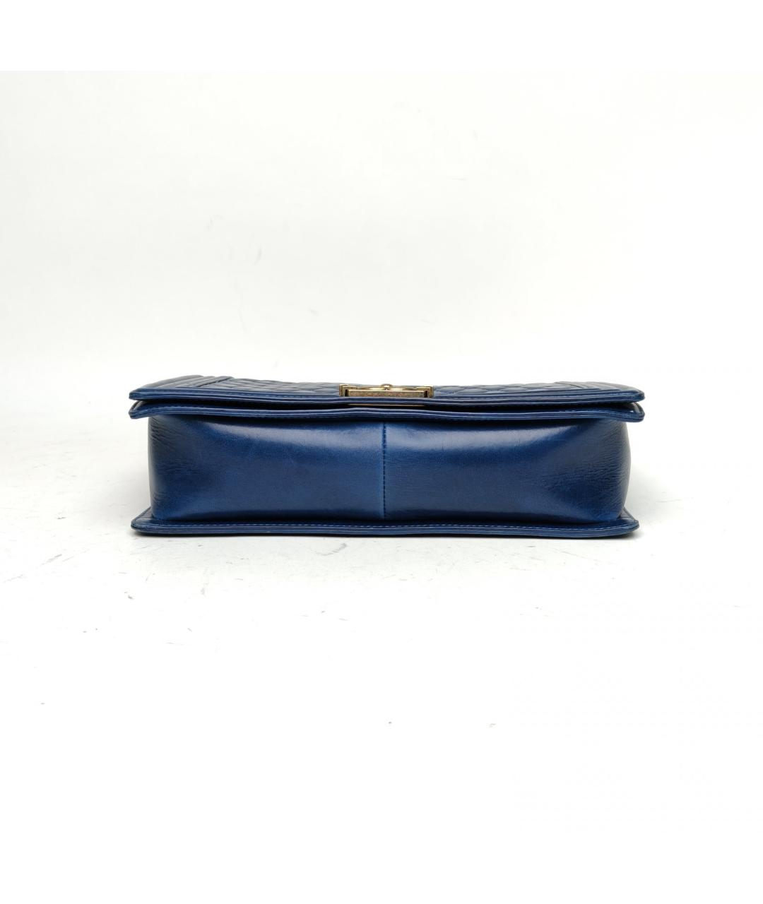 CHANEL Синяя кожаная сумка через плечо, фото 6