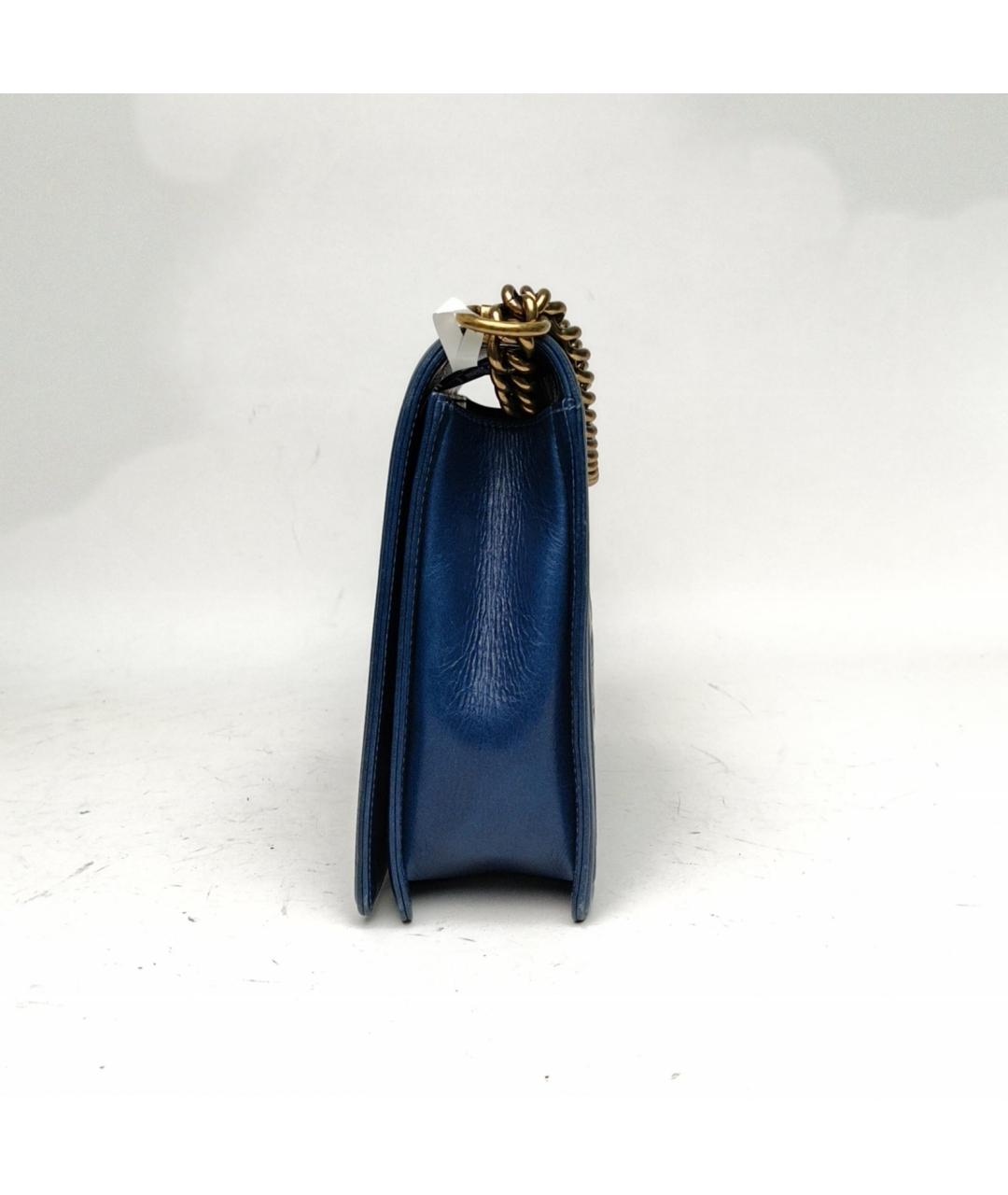 CHANEL Синяя кожаная сумка через плечо, фото 3