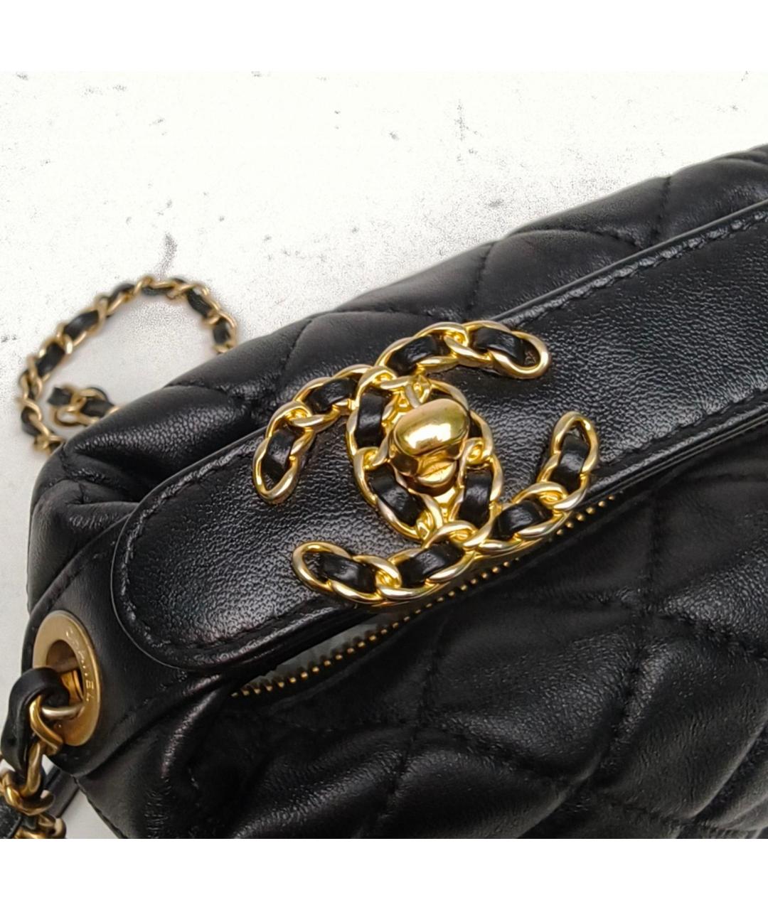 CHANEL Черная кожаная сумка через плечо, фото 7