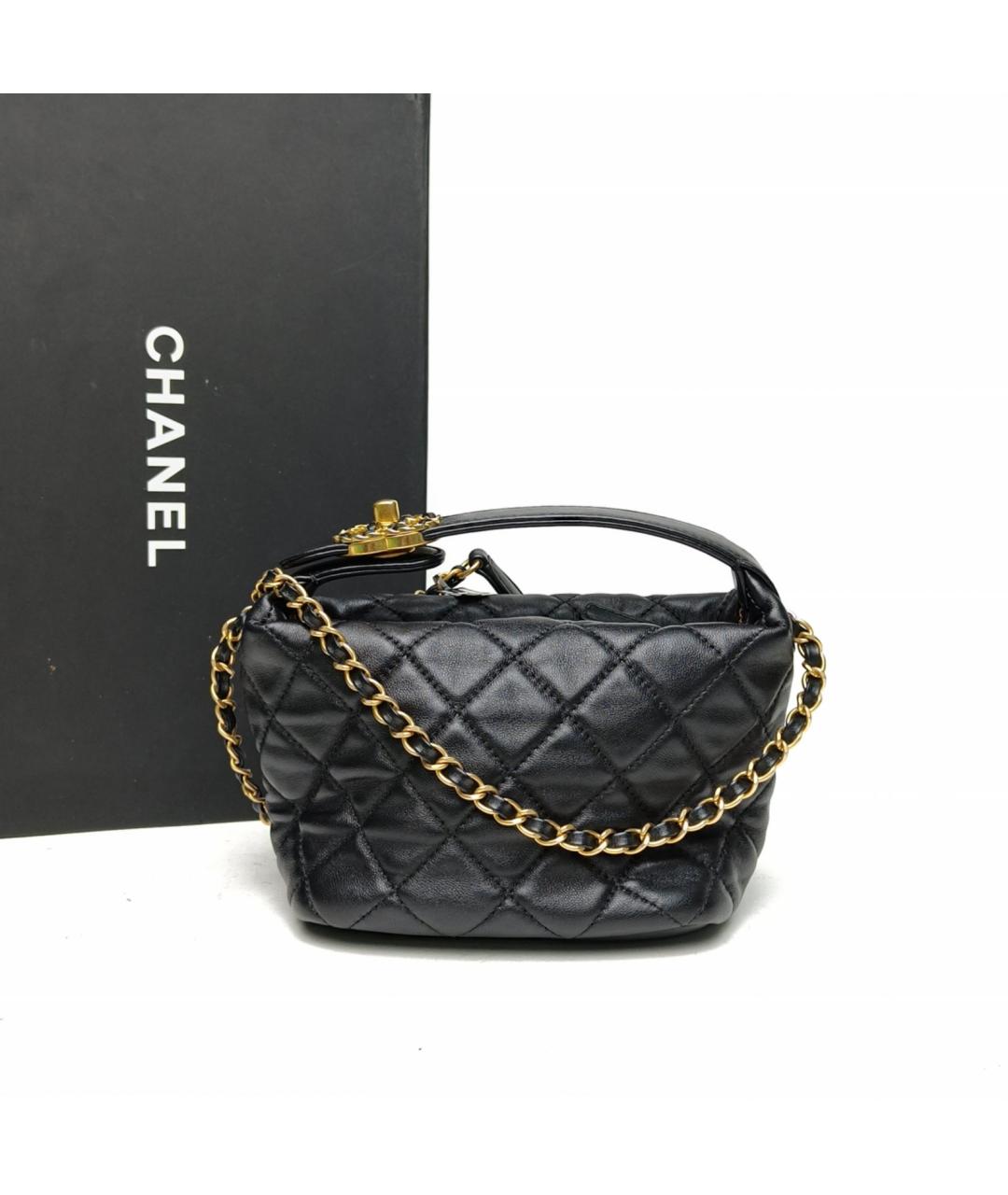 CHANEL Черная кожаная сумка через плечо, фото 9