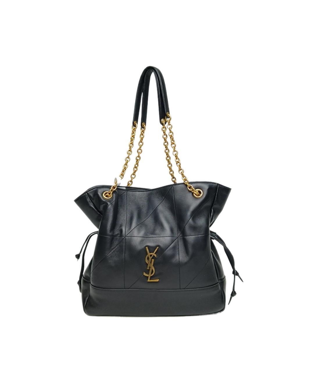 SAINT LAURENT Черная кожаная сумка через плечо, фото 1