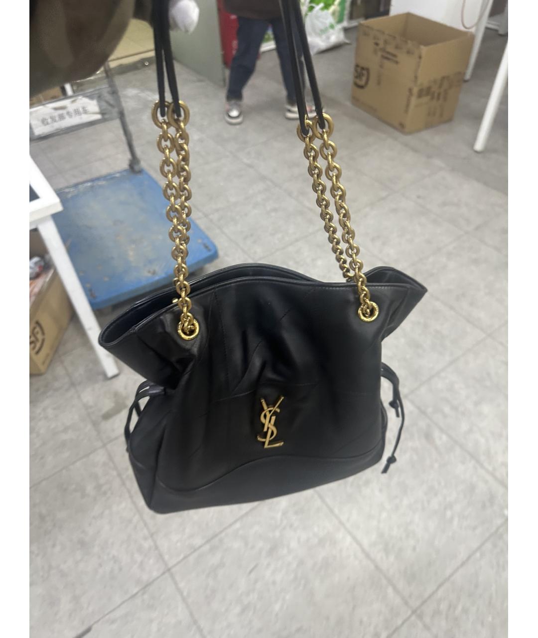 SAINT LAURENT Черная кожаная сумка через плечо, фото 9
