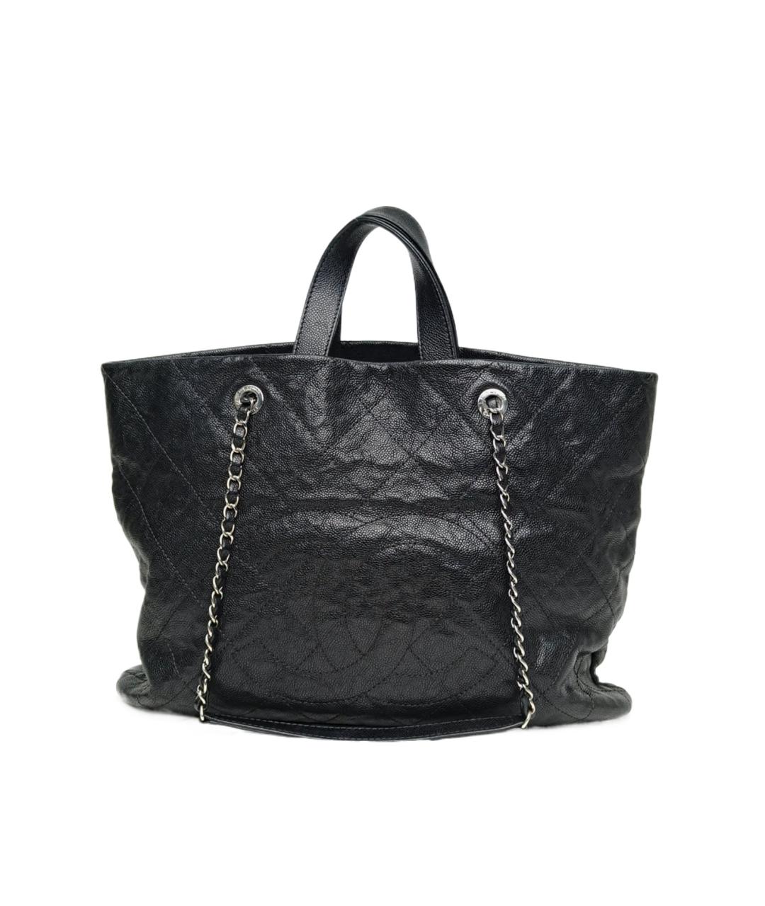 CHANEL Черная кожаная сумка тоут, фото 1