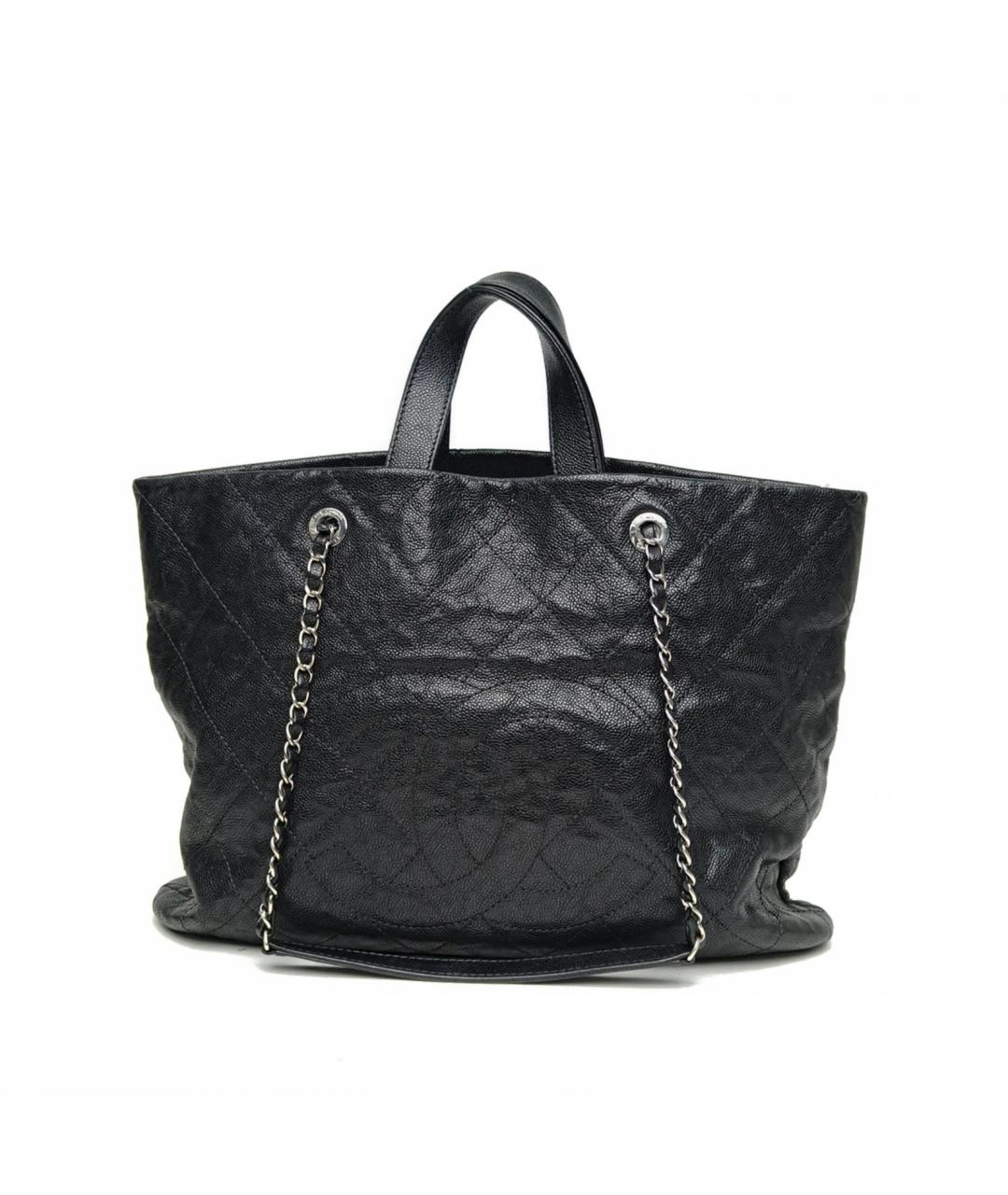 CHANEL Черная кожаная сумка тоут, фото 2