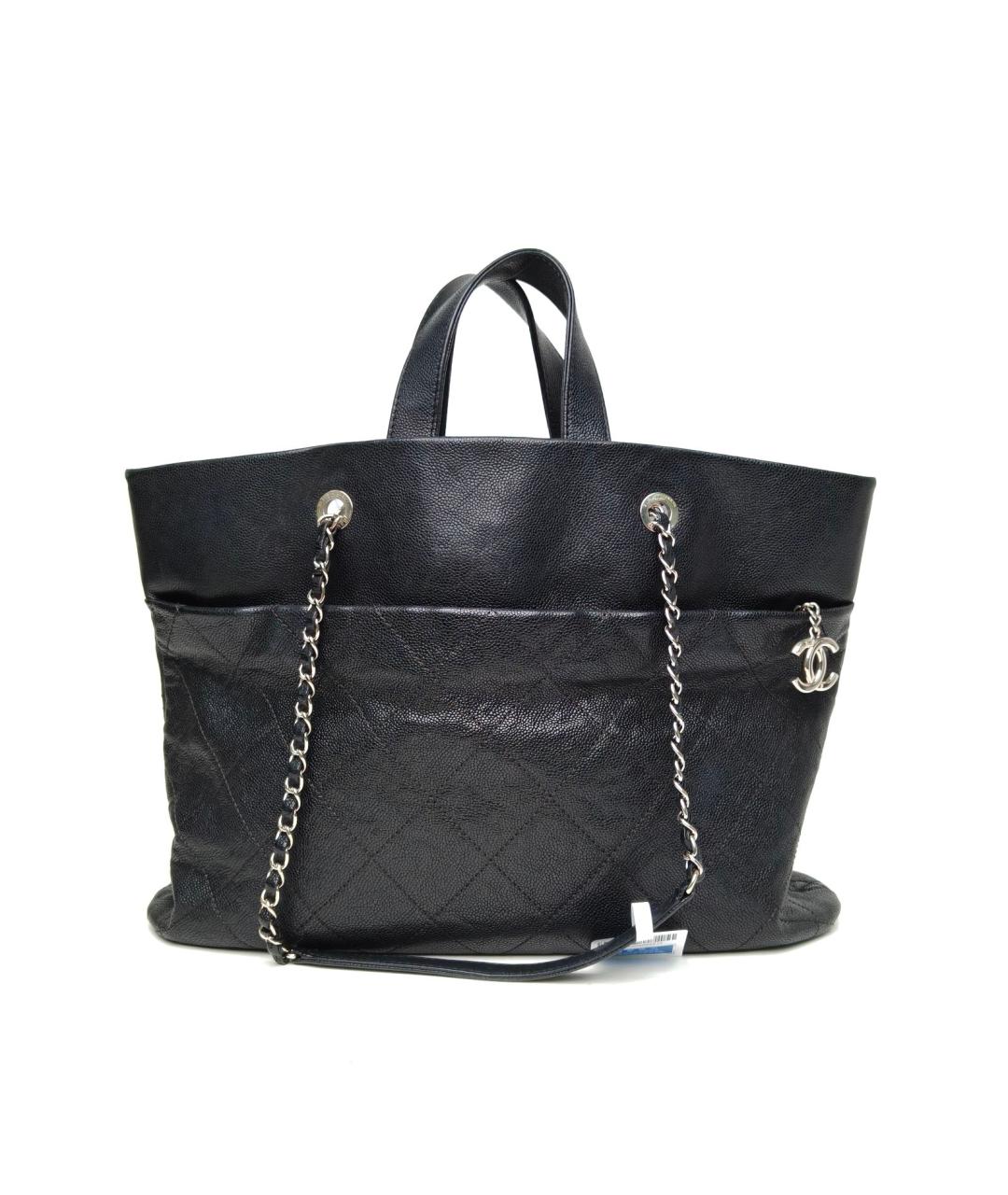 CHANEL Черная кожаная сумка тоут, фото 4