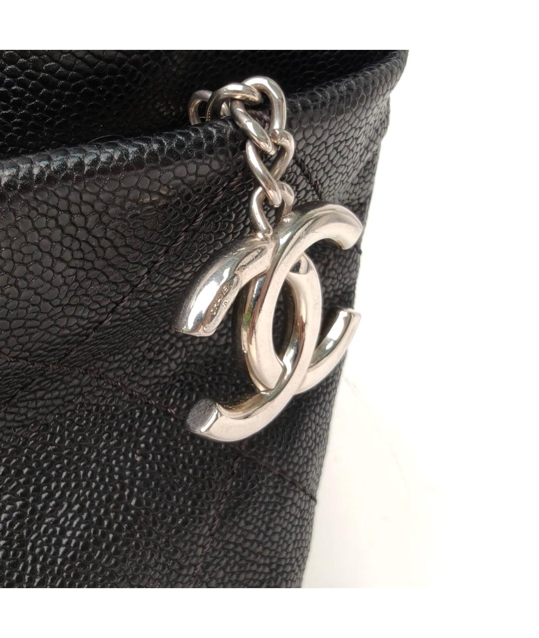 CHANEL Черная кожаная сумка тоут, фото 8