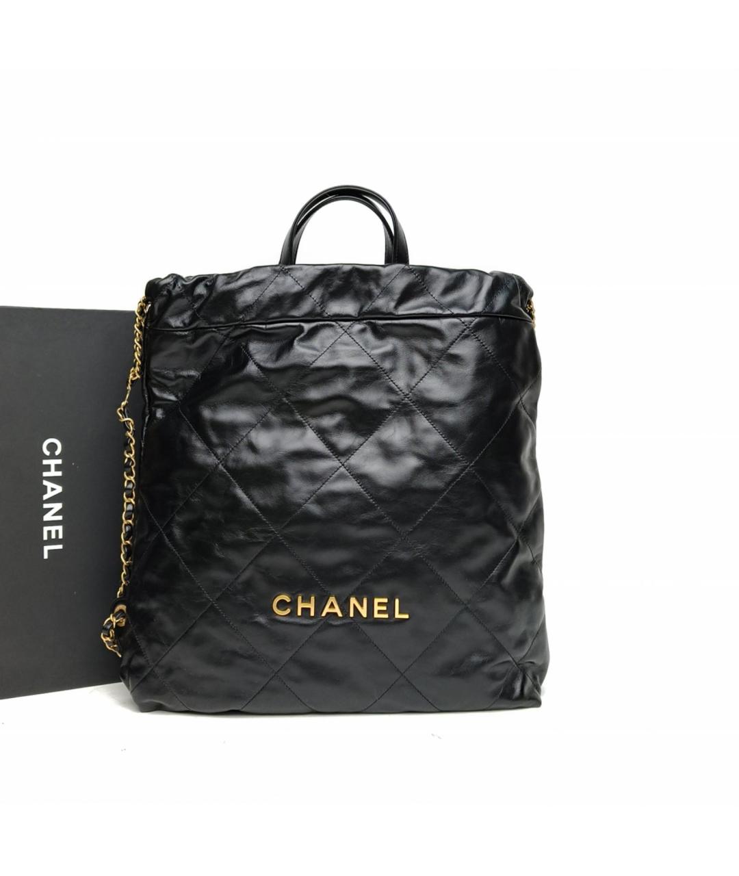 CHANEL Черный кожаный рюкзак, фото 9