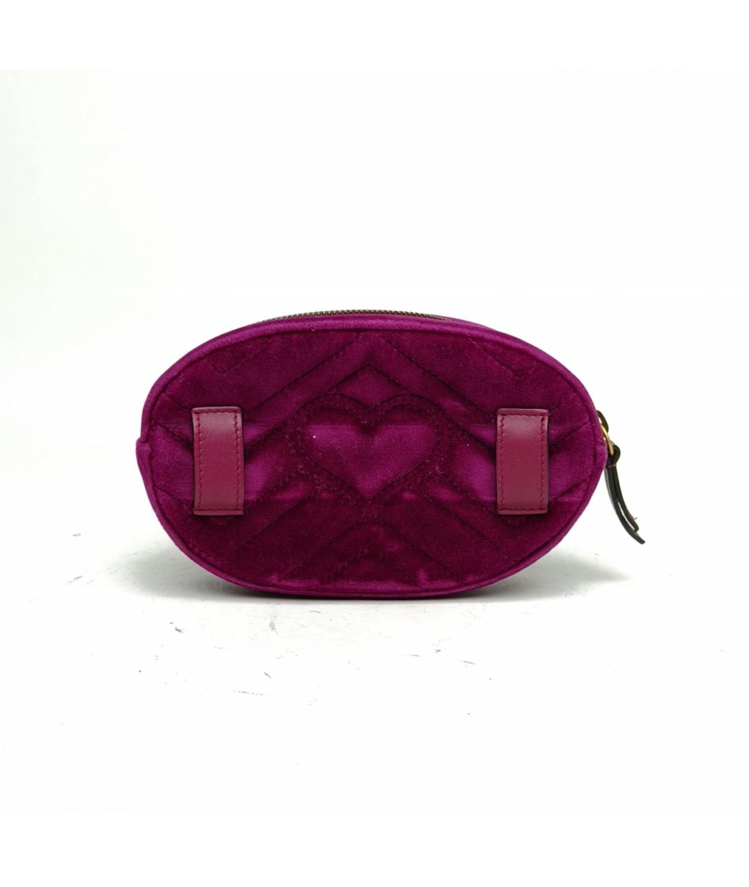 GUCCI Фиолетовая бархатная поясная сумка, фото 4