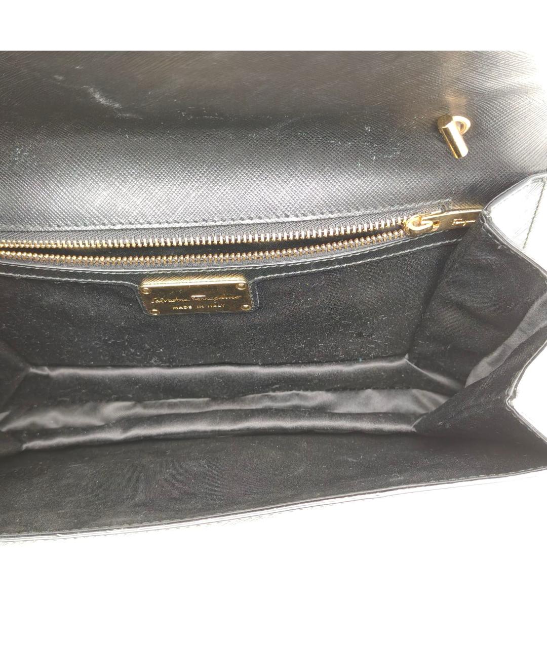 FERRAGAMO Черная кожаная сумка через плечо, фото 8