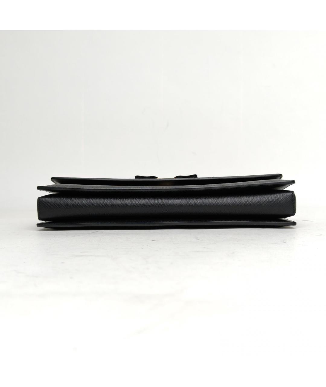 FERRAGAMO Черная кожаная сумка через плечо, фото 6