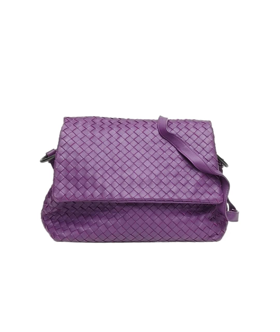 BOTTEGA VENETA Фиолетовая кожаная сумка через плечо, фото 1
