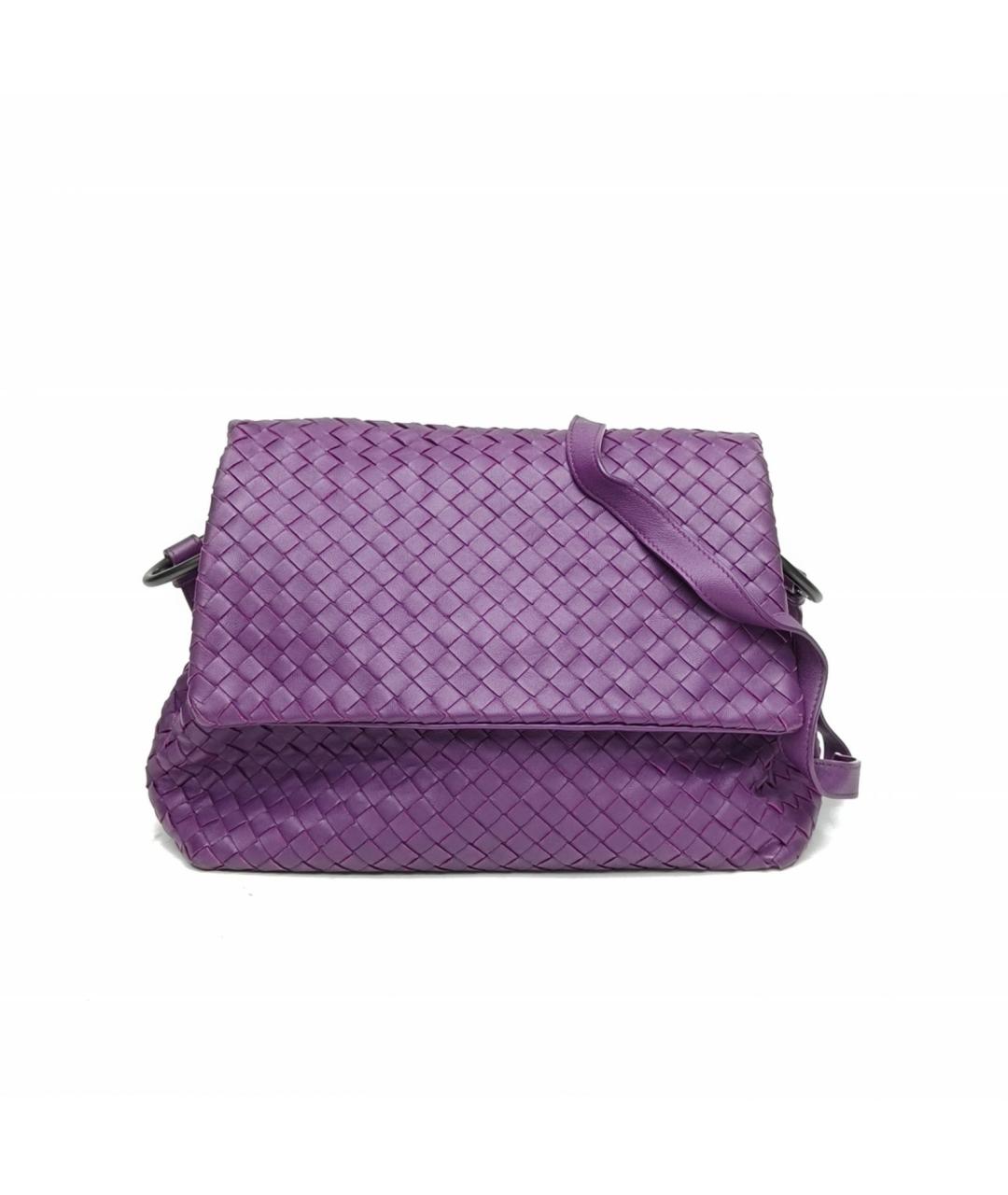 BOTTEGA VENETA Фиолетовая кожаная сумка через плечо, фото 2