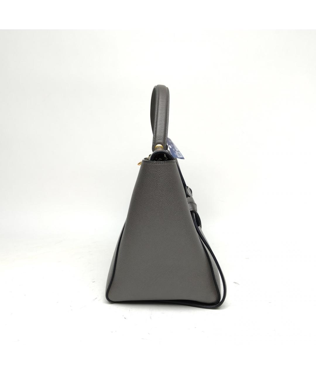 CELINE Серая кожаная сумка через плечо, фото 5