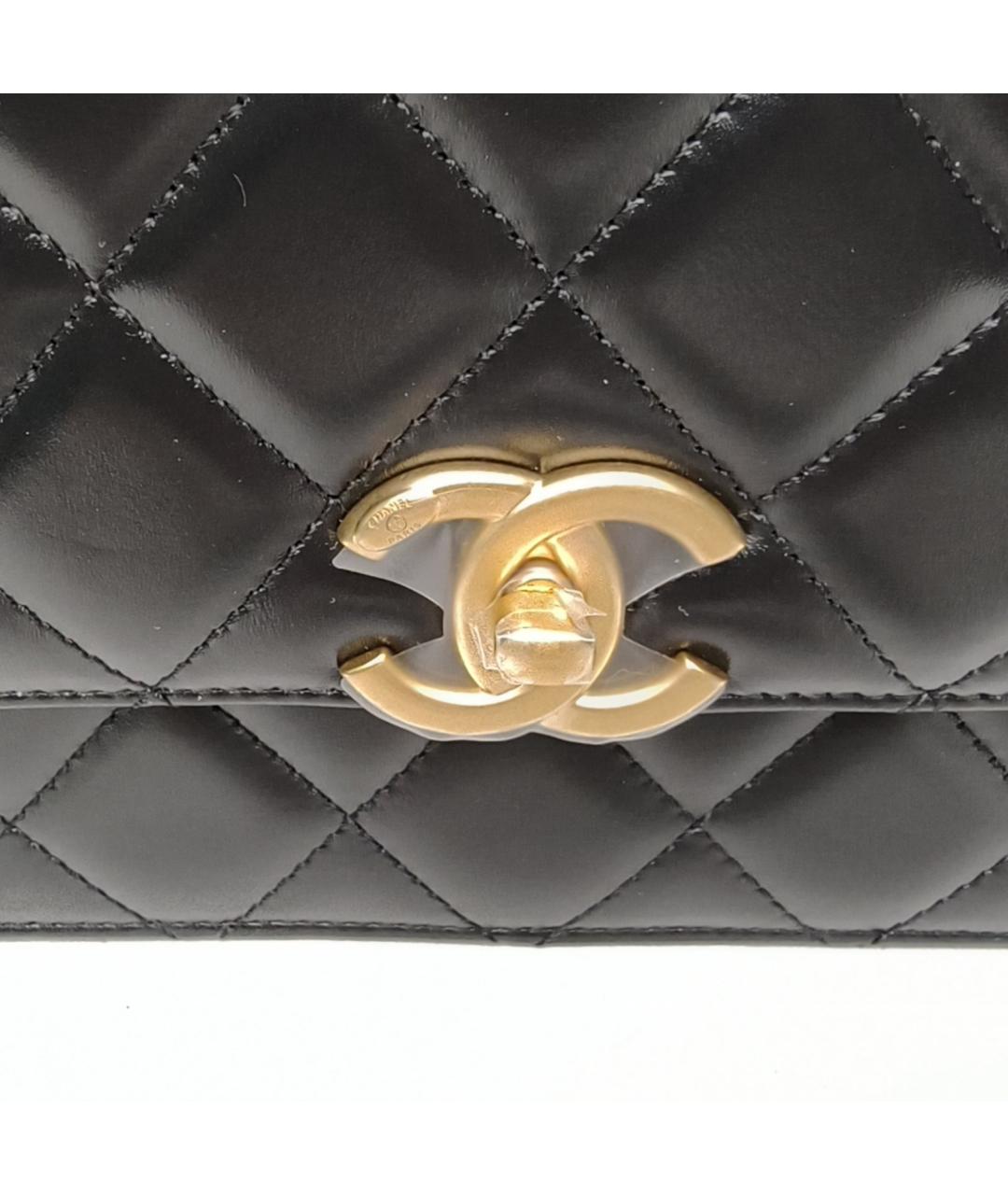 CHANEL Черная кожаная сумка через плечо, фото 5
