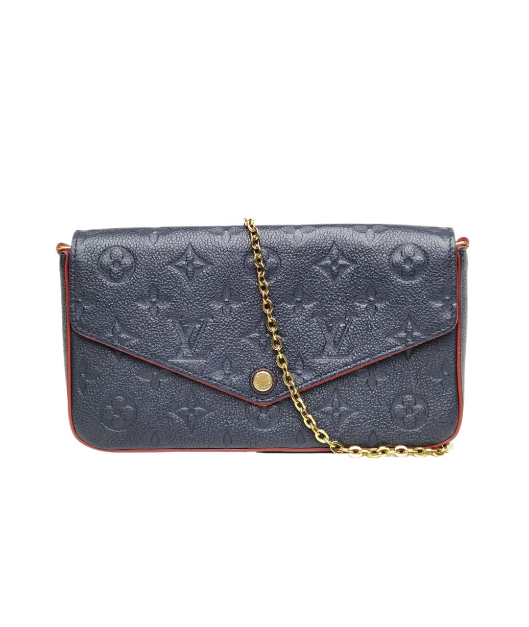 LOUIS VUITTON Темно-синяя кожаная сумка через плечо, фото 10